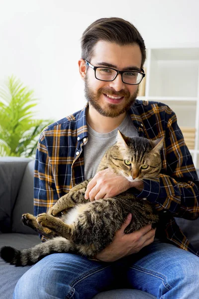 Man with a cat