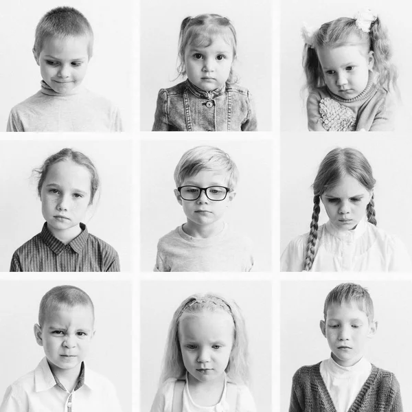 Bambini emozioni collage — Foto Stock