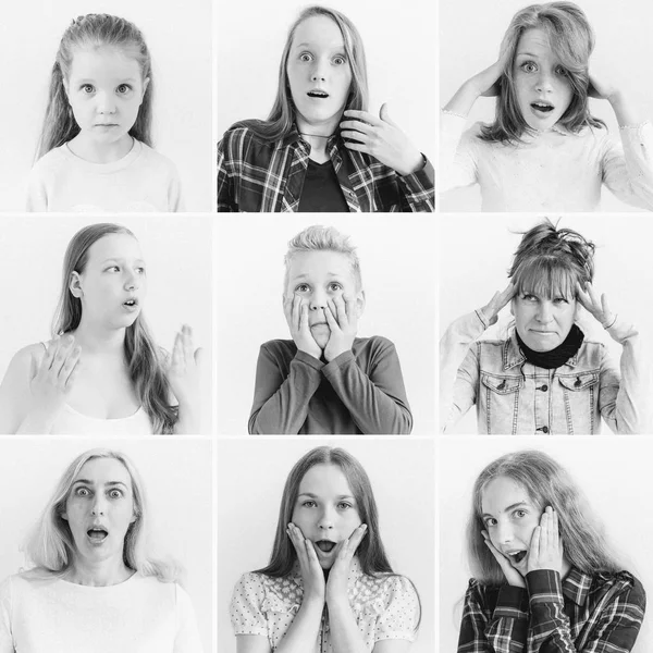 Diferentes emociones collage — Foto de Stock