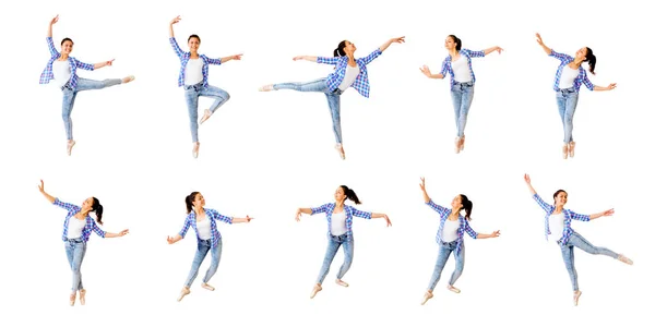 Táncoló lány kollázs — Stock Fotó