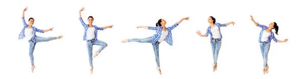 Táncoló lány kollázs — Stock Fotó