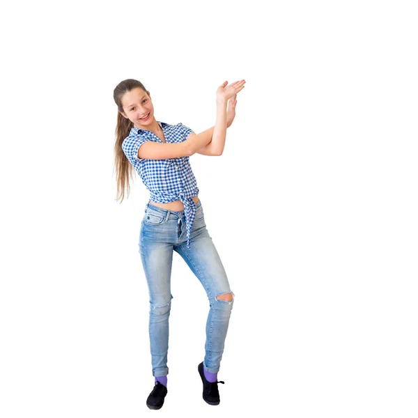 Портрет танцующей девушки — стоковое фото