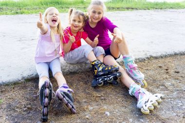 Etkin çocuklar paten