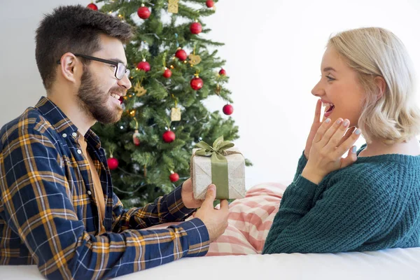 Couple celebrating christmas — Stock Photo, Image