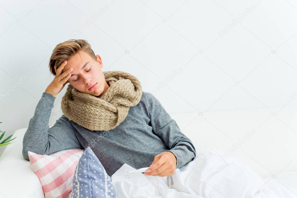 Guy having flu