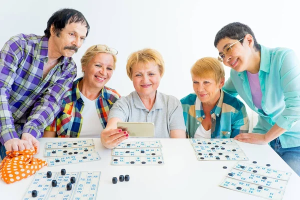 Seniors playing bingo