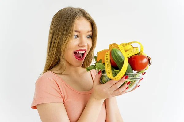 Mulher a comer saudável — Fotografia de Stock