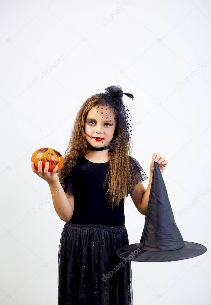 Girl in witch costume