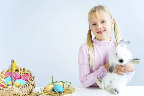 Girl with easter bunny — Stock Photo, Image