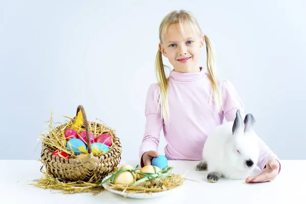 Girl with easter bunny — Stock Photo, Image