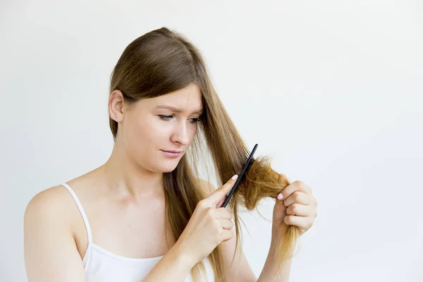Dívka s vlasy — Stock fotografie