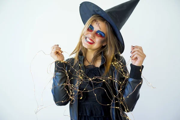 Mensen in kostuums van halloween — Stockfoto