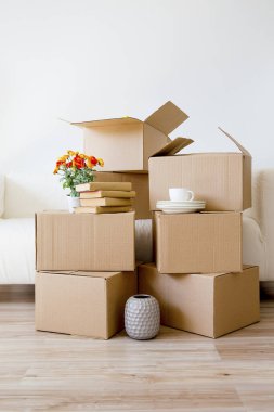 Karton kutular için yeni bir ev taşıma-