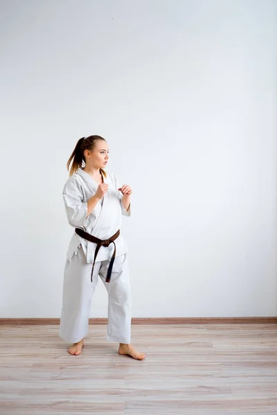 Karate girl training — Stock Photo, Image