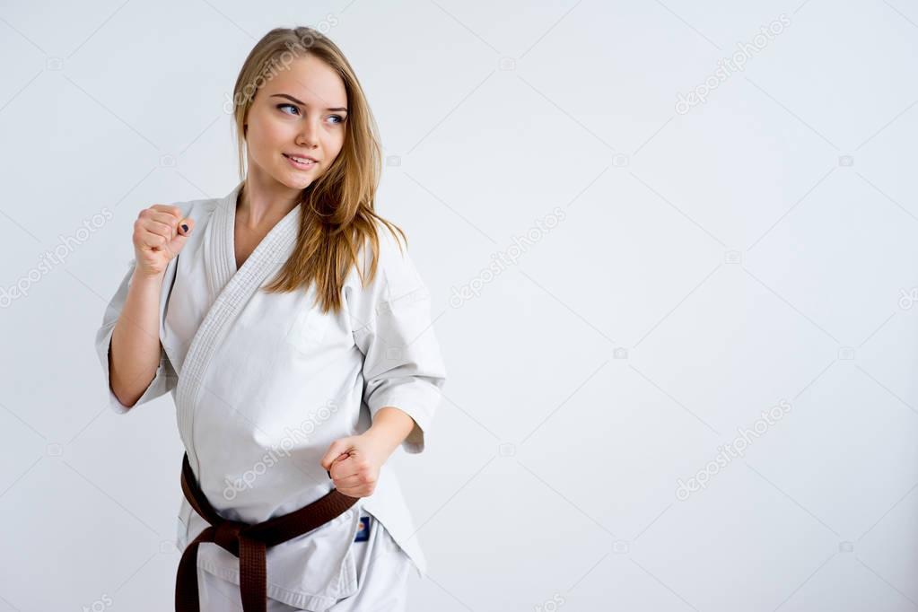 Karate girl training