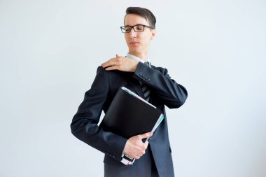 İşadamı üzerinde beyaz backgrond