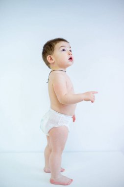 Baby on white background clipart
