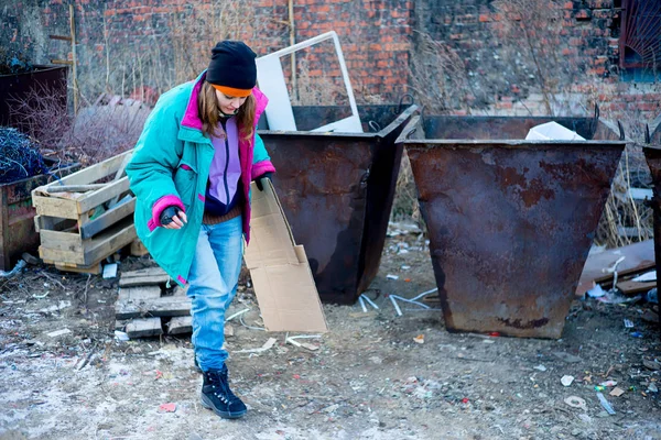 Homeless woman bum — Stock Photo, Image