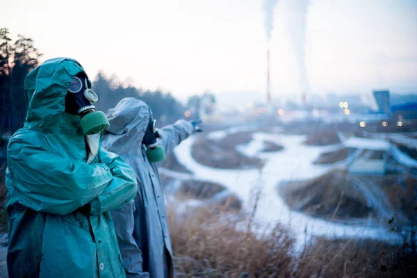 People in gas masks