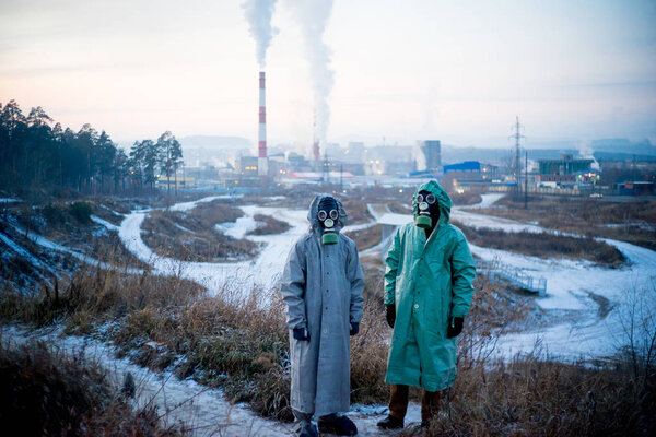 People in gas masks