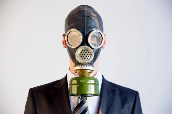 ガスマスクの実業家 — ストック写真
