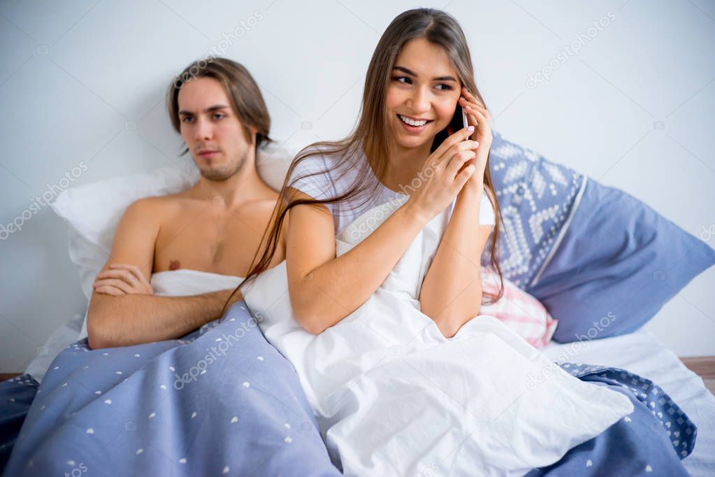 Smartphone in bed