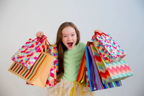 Kislány vásárlás — Stock Fotó