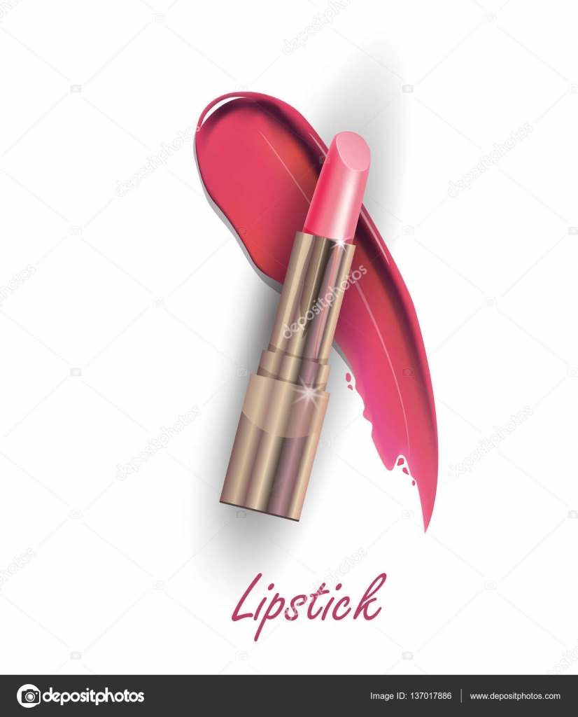粉色口红和白色背景上的涂口红。美容和化妆品的背景。广告传单、 横幅、 宣传单张使用。矢量模板. 图库矢量图©Galina72 137017886, image size:826x1024