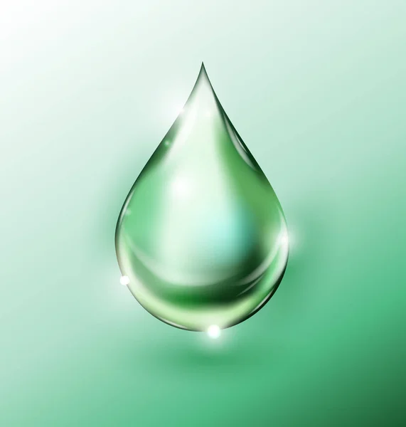 Fondo de gota verde. Concepto de tecnología ecológica. Vector — Vector de stock