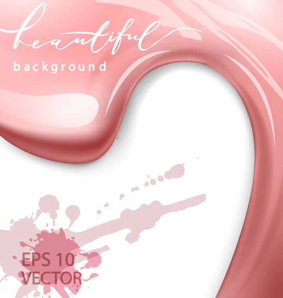 Smalto rosa gocce campione, isolato su bianco. Bellezza e cosmetici sfondo. Vettore . — Vettoriale Stock