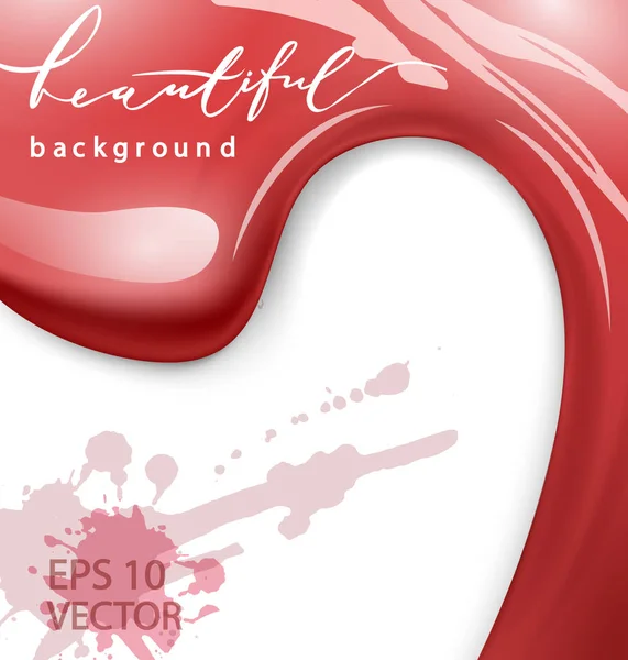 Esmalte de uñas rojo cae muestra, aislado en blanco. Fondo de belleza y cosmética. Vector . — Vector de stock