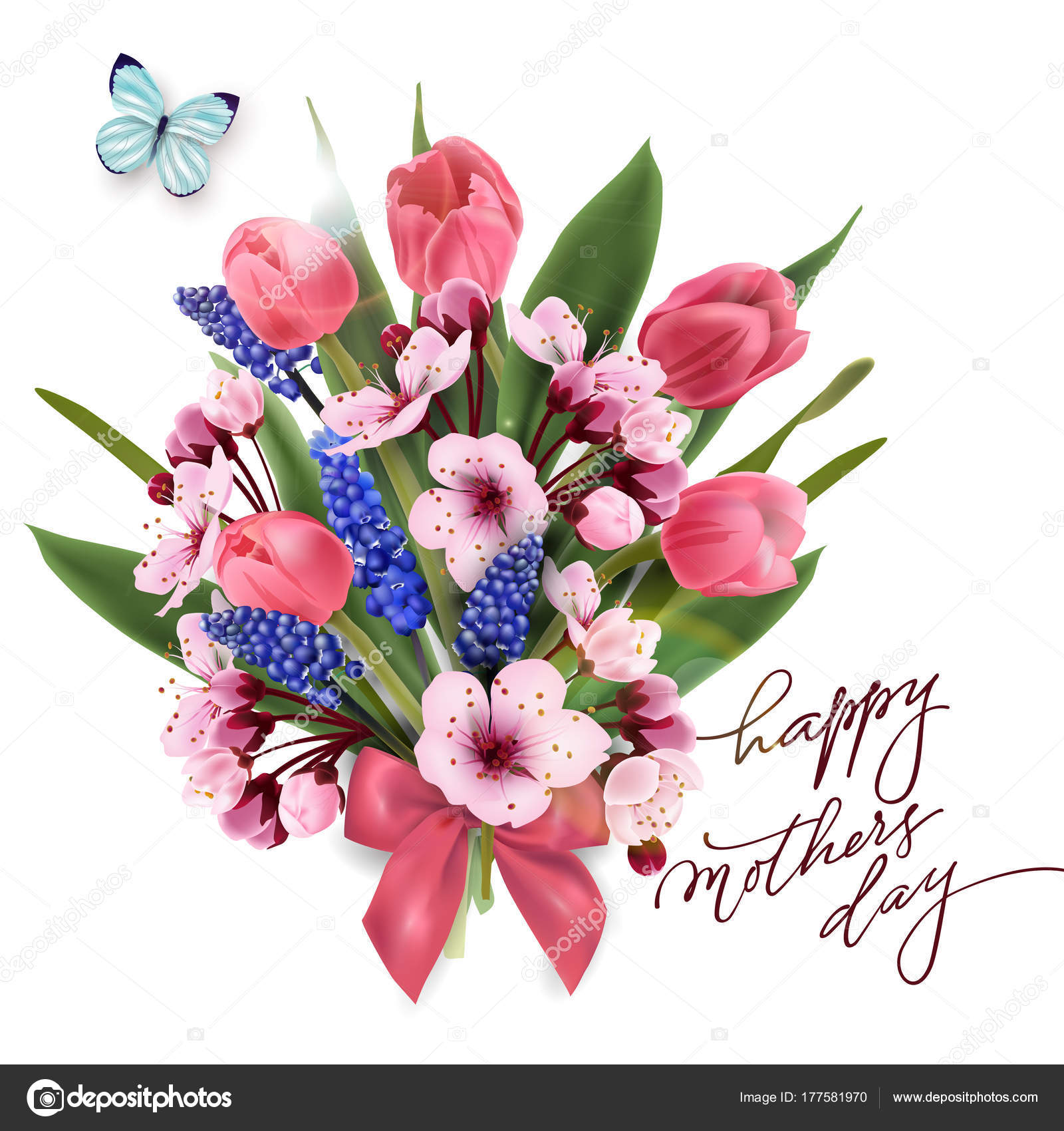 Carte De Voeux Bonne Fête Des Mères Avec Un Bouquet De