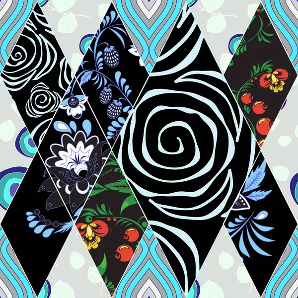 çiçek ornament.arabic taşıyla soyut sorunsuz patchwork veya 