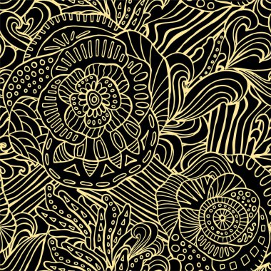 hisse senedi vektör sorunsuz çiçek, doodle desen. Sanat backg