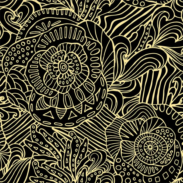 Wektor bezszwowe kwiat, doodle wzór. streszczenie sztuka liczby — Wektor stockowy