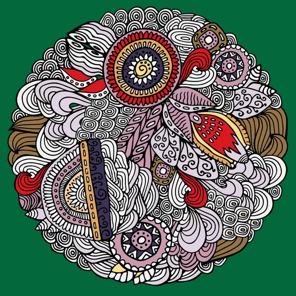 hisse senedi vektör soyut el çizmek çiçek ve dalga, doodle desen.