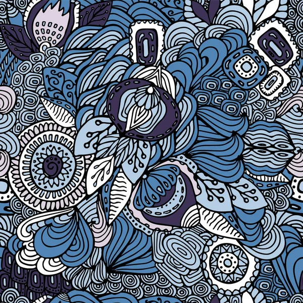 hisse senedi vektör sorunsuz soyut el çiçek ve dalga, doodle çizmek