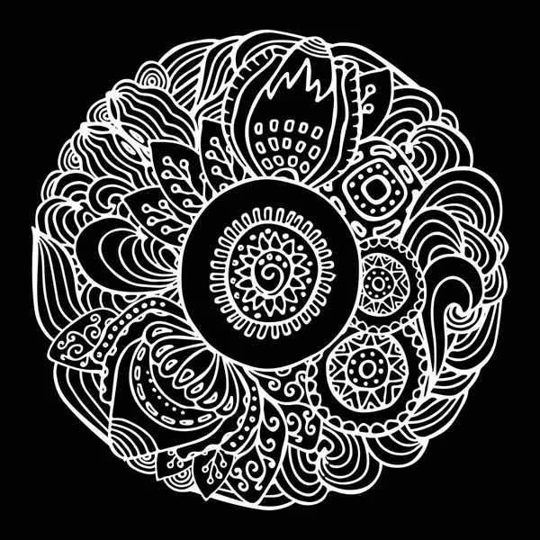 Stock vecteur abstrait dessin à la main fleur et vague, motif de gribouillage . — Image vectorielle