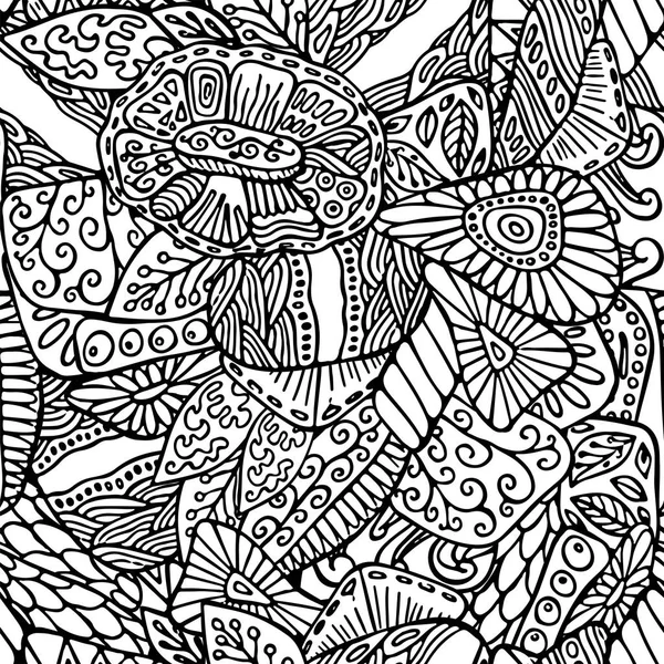 Stock Vektor nahtlose Blume, Doodle-Muster. abstrakte Kunst — Stockvektor