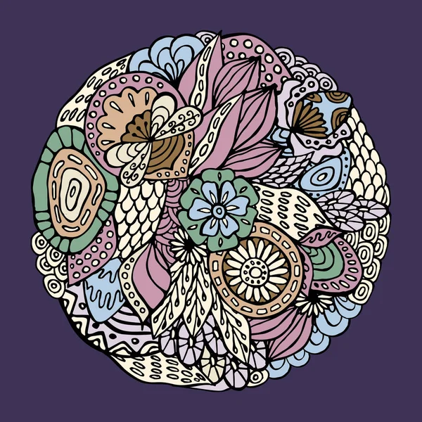 hisse senedi vektör soyut el çizmek çiçek ve dalga, doodle desen.