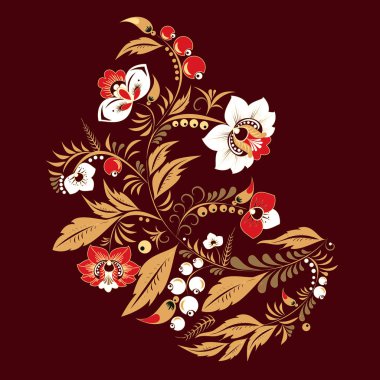 hisse senedi vektör soyut el çiçek ve dalga çizmek, buket doodle.