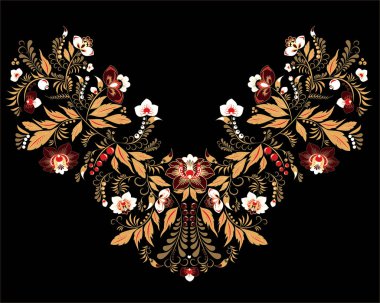 hisse senedi vektör çiçek ve yaprak süsleme. oryantal veya Rus patt