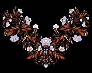 hisse senedi vektör çiçek ve yaprak süsleme. oryantal veya Rus patt