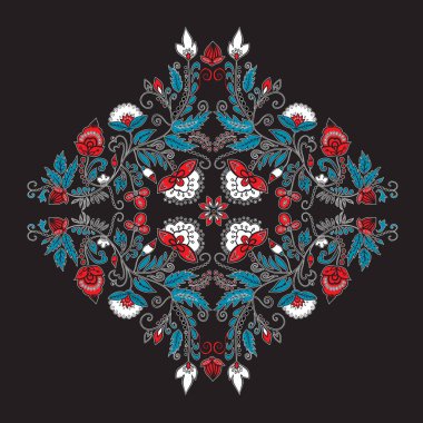 hisse senedi vektör soyut el çiçek ve dalga çizmek, buket doodle.