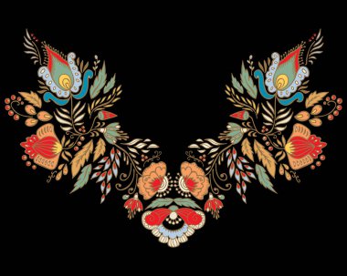 hisse senedi vektör çiçek ve yaprak süsleme. oryantal veya Rus patt