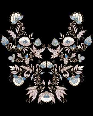 hisse senedi vektör çiçek ve yaprak süsleme. oryantal veya Rus patt