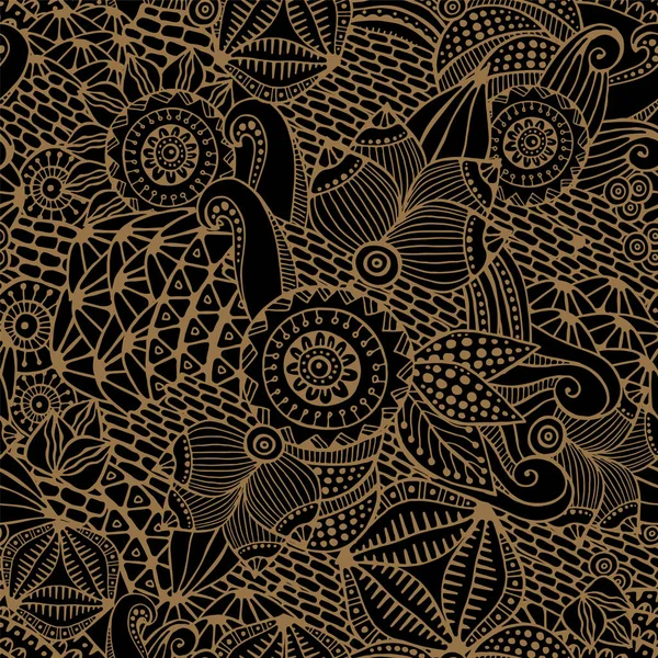 Stock vector seamless flower, doodle pattern. abstract art backg — Stock Vector