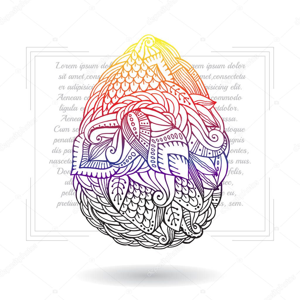 stock vector easter egg. cartoon doodle style.