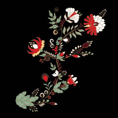 hisse senedi vektör soyut çiçek ve yaprak, doodle süsleme. Botanik