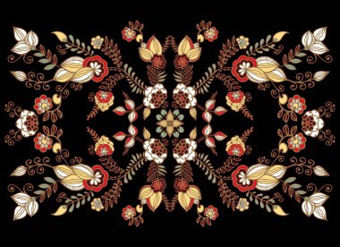 hisse senedi vektör soyut çiçek ve yaprak, doodle süsleme. Botanik